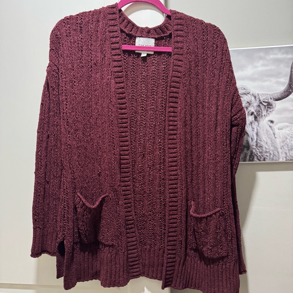 Pink Rose knit cardigan